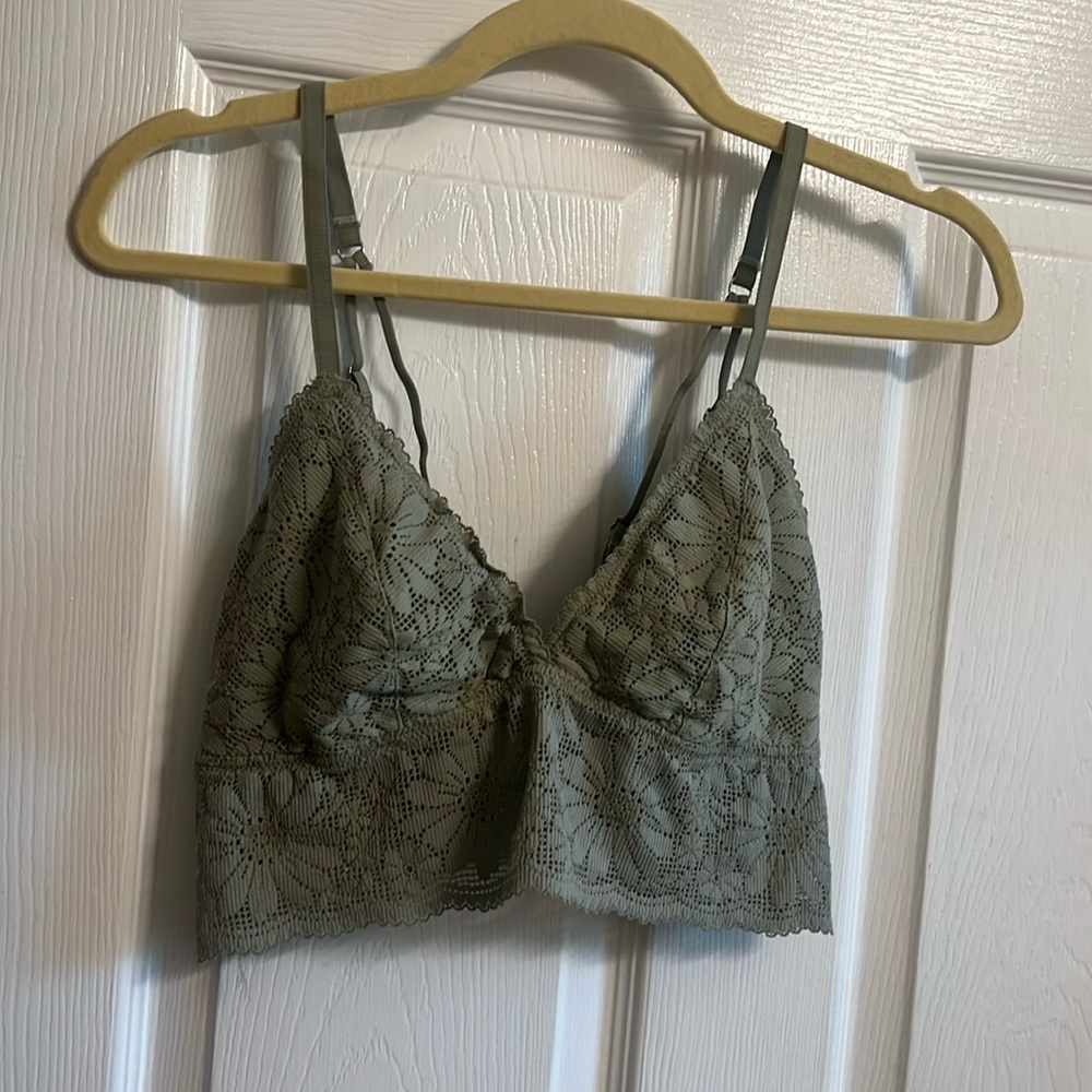 Aerie green  floral bralette size large